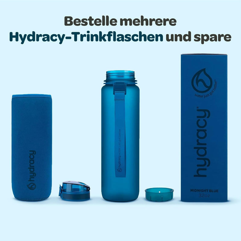 Hydracy Trinkflasche mit Fruchteinsatz - 1L Wasserflasche - BPA-freie Trinkflasche mit Zeitmarkierun