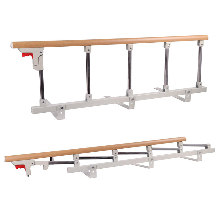 GRLEAYIE Faltbare Tragbare Sicherheits Bettschutzgitter Schutzgitter, herunterklappbarer Handlauf, B