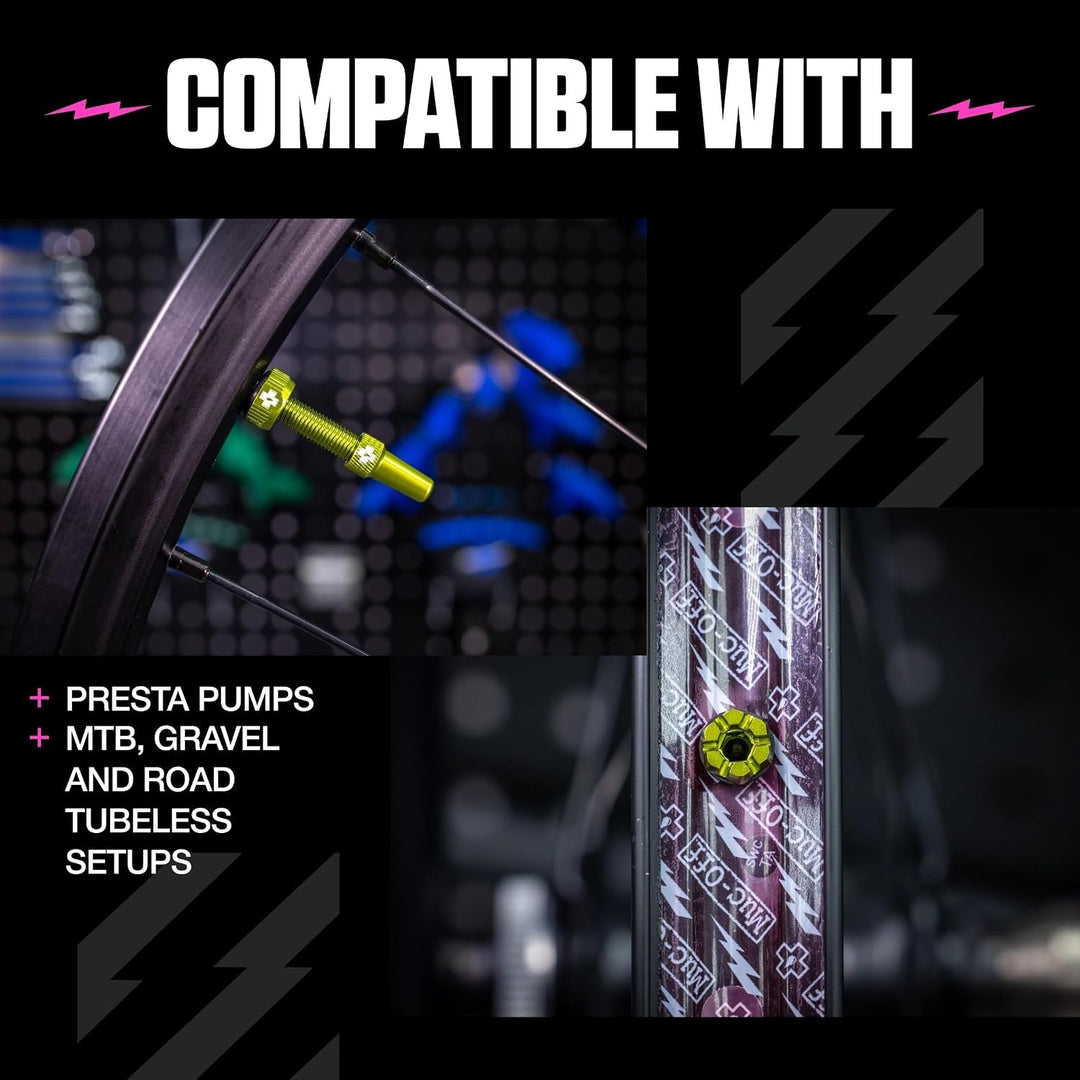 Muc-Off Unisex V2 Presta Tubeless Ventile, Grün, 44mm Grün 44mm, Grün 44mm