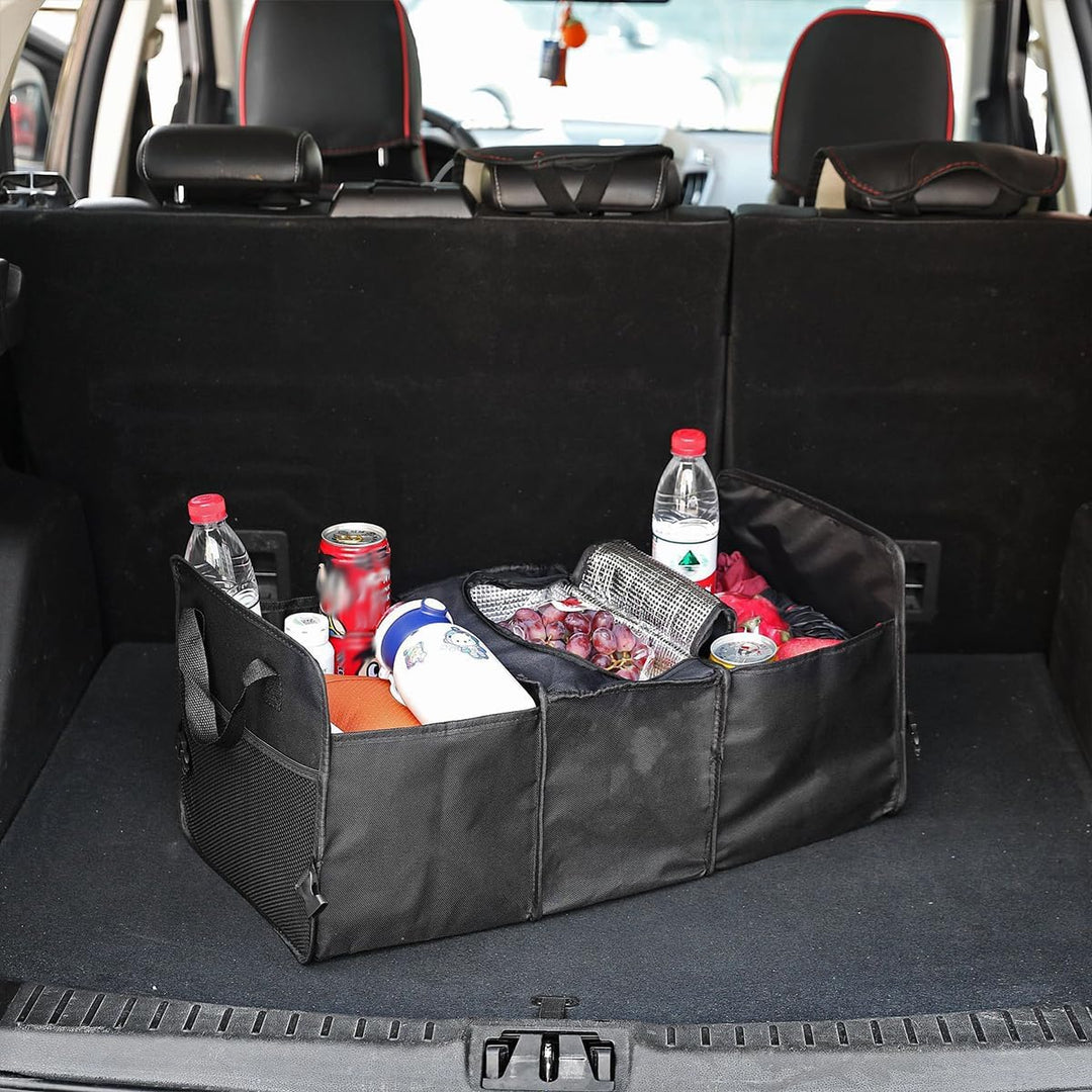 JNNJ Auto Aufbewahrungsbox Wasserdicht Klappbarer Deckel, Auto Kofferraum Organizer Isoliert Kühltas