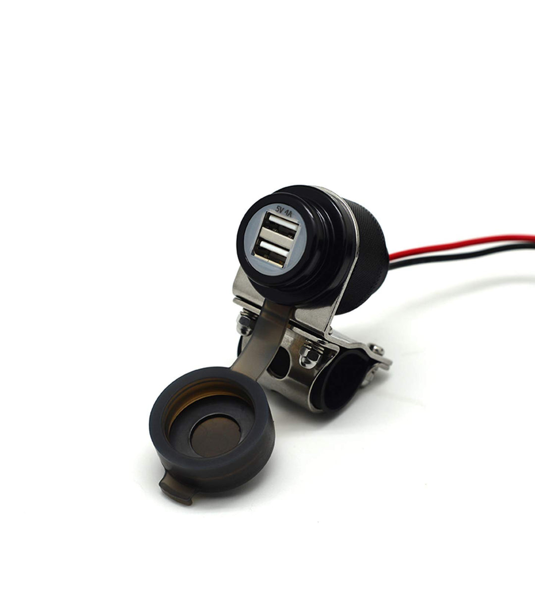 Cliff Top 4A 20W USB-Ladegerät für Motorräder aus Aluminium, mit magnetischem Netzschalter, strapazi