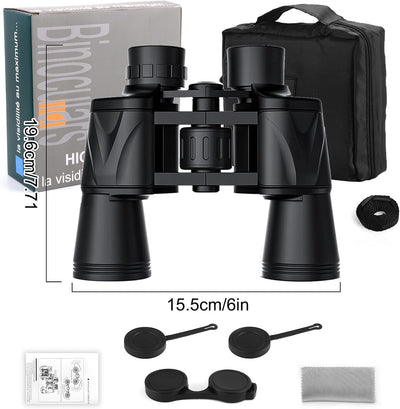 Fernglas 20x50, HD Fernglas Erwachsene mit Nachtsicht bei Schwachem Licht, Kompakt Fernglas BAK4 Pri