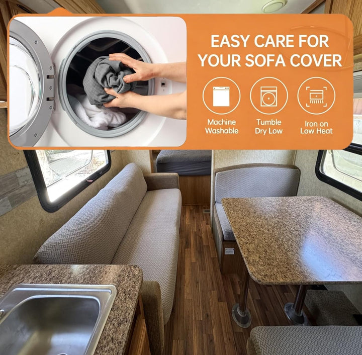 Wohnmobil Sitzbezüge, 2 Stück (1 Set) Stretch Wohnwagen Sitzpolster Bezüge Jacquard RV-Sitzbezüge St