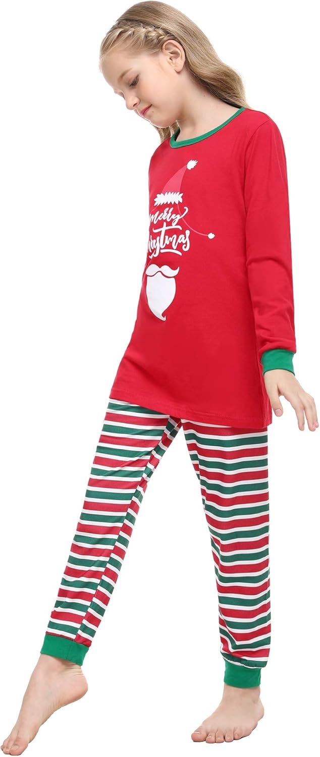 Irevial Damen Irevial Pijamas De Navidad Familia Conjunto, Pijamas Navideños Invierno Manga Larga 2