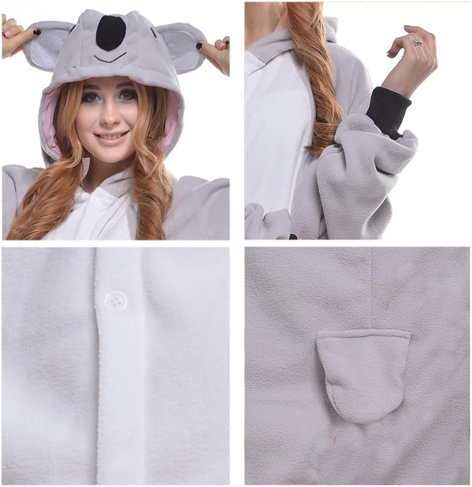 Pyjamas Onesies Cosplay Erwachsene Unisex Tiere Halloween Kostüm Kleid Loungewear L Koala, L Koala