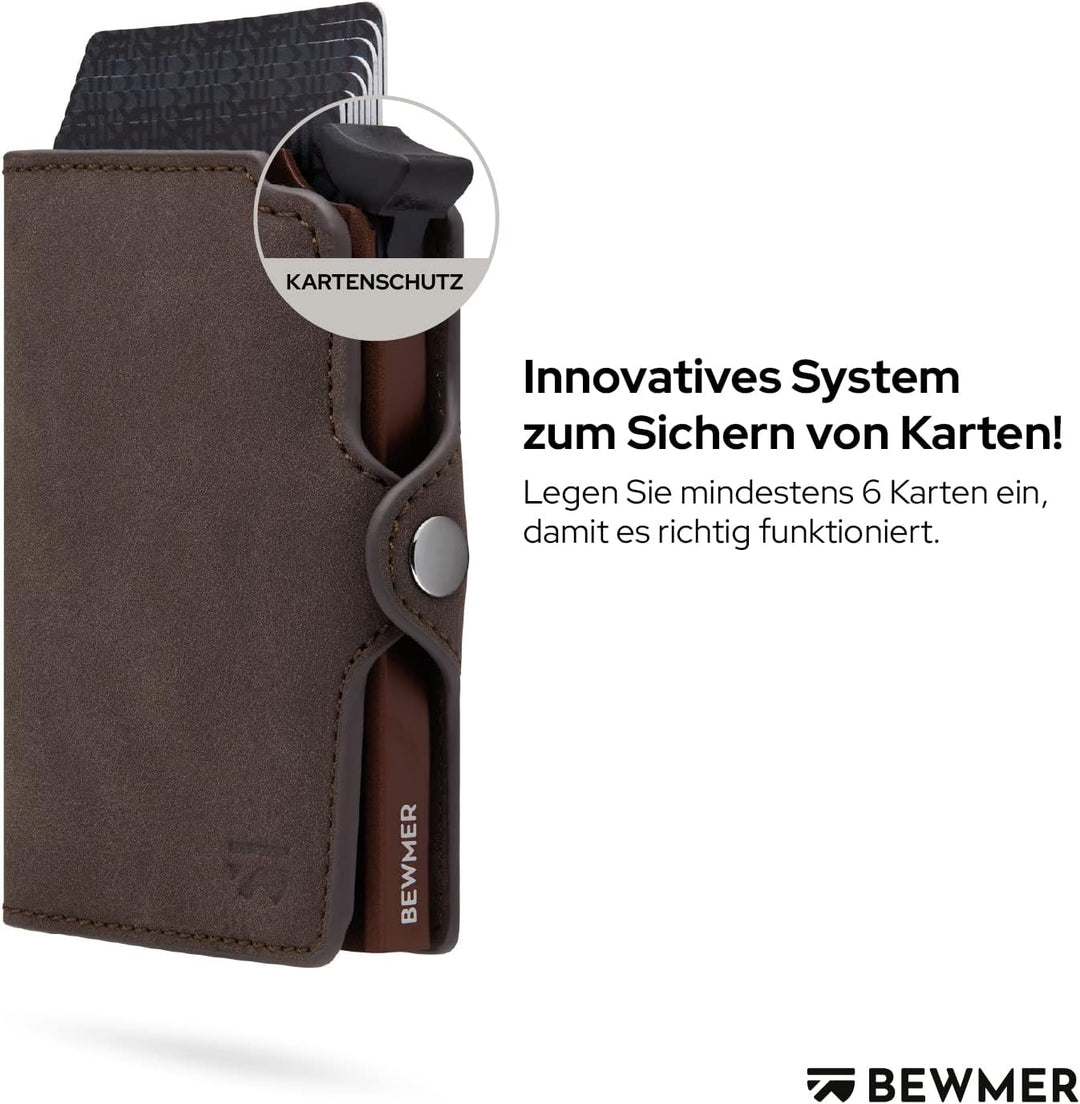 BEWMER 1 Geschütztes Kartenetui | Slim Wallet für Männer und Frauen | Kartenhalter mit RFID-Schutz u