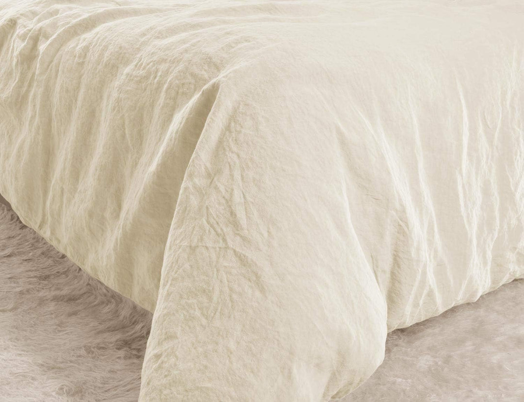 Wohnen &amp; Accessoires GmbH &amp; Co. KG Leinen-Bettwäsche Set Sintra 155x220cm + 80x80cm Creme 2tlg. 155x