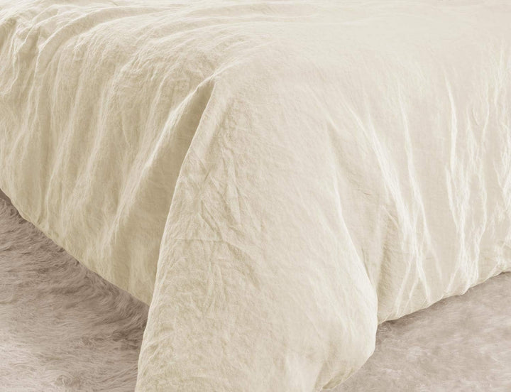 Wohnen &amp; Accessoires GmbH &amp; Co. KG Leinen-Bettwäsche Set Sintra 155x220cm + 80x80cm Creme 2tlg. 155x