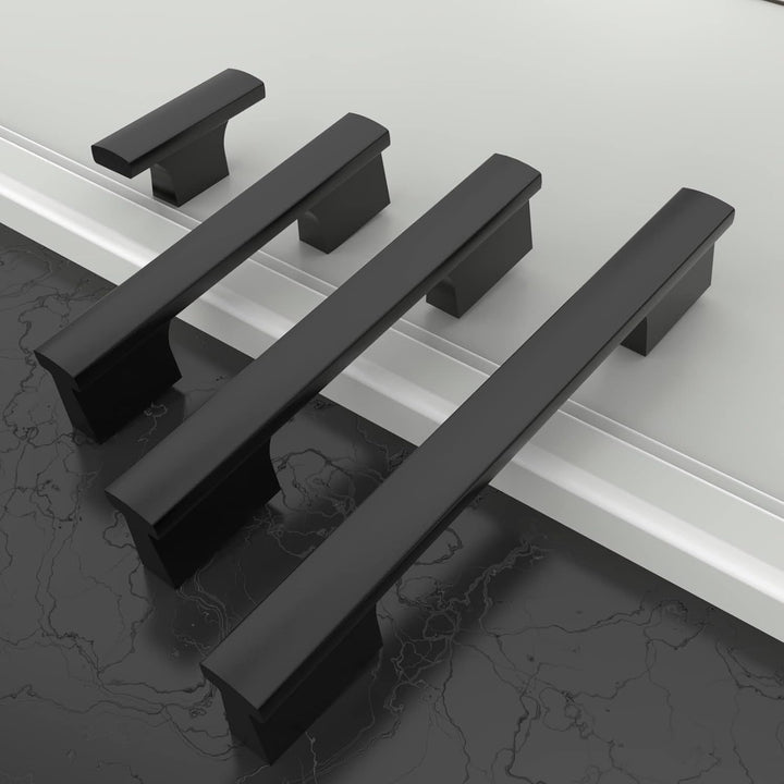 Amerdeco 10 Stück Möbelgriffe Schwarz, 96mm Lochabstand, Aluminiumlegierung Schubladengriffe &amp; Schra