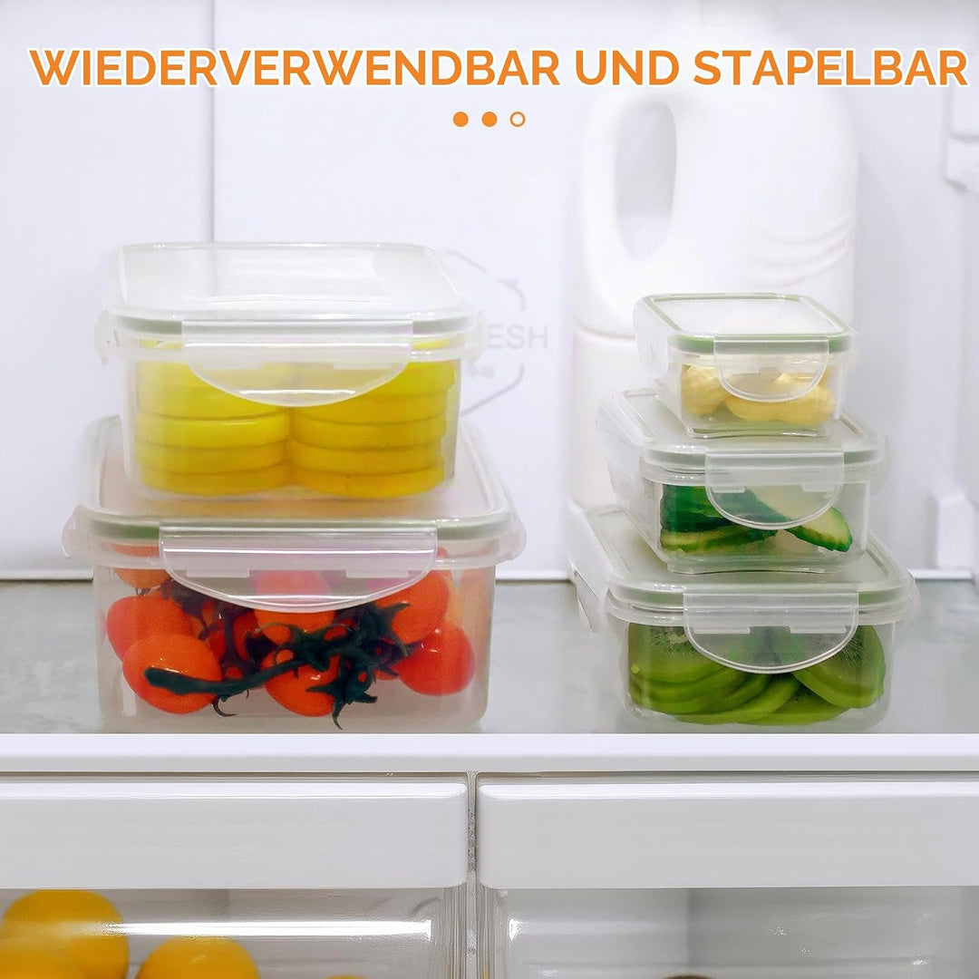 AiQInu Frischhaltedosen Mit Deckel 7PCS, BPA-Frei PP(3.8L+2.5L+1.5L+1L+0.5L+0.24L+0.12L) Plastik Vor