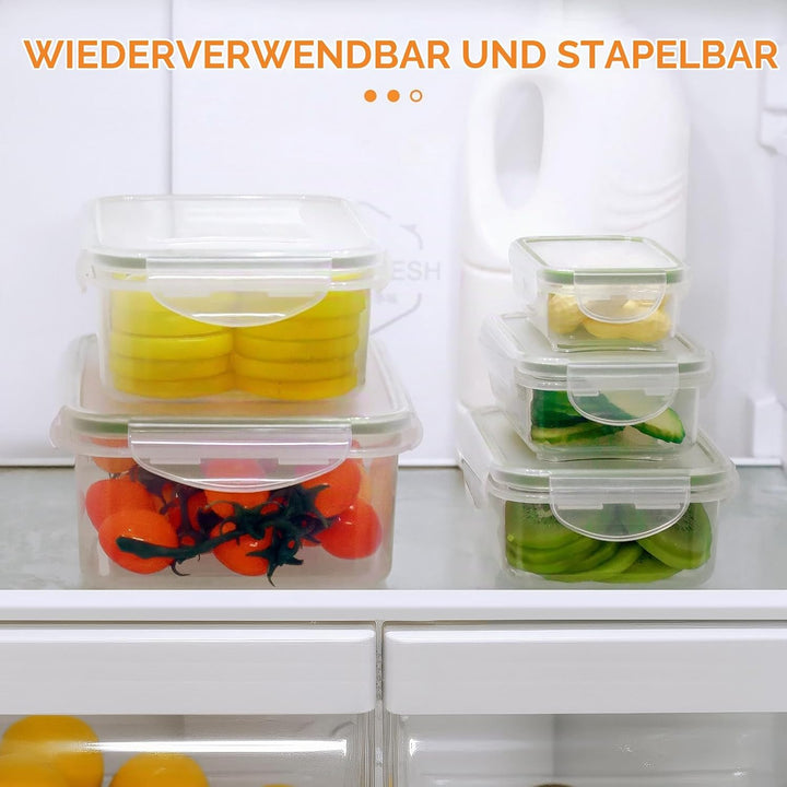 AiQInu Frischhaltedosen Mit Deckel 7PCS, BPA-Frei PP(3.8L+2.5L+1.5L+1L+0.5L+0.24L+0.12L) Plastik Vor