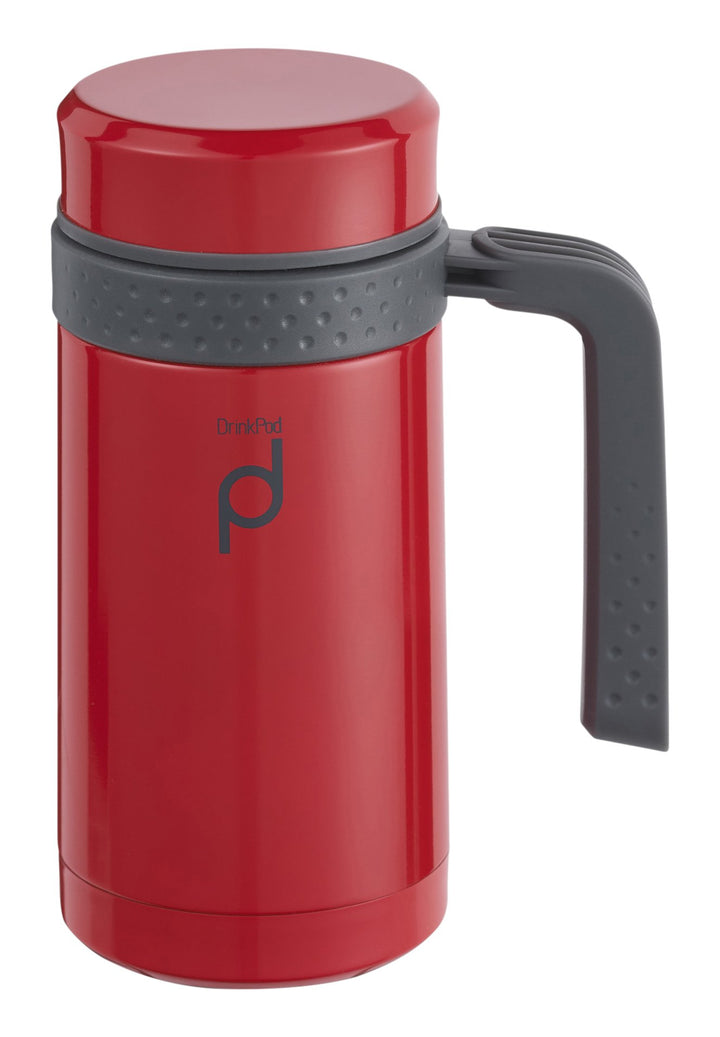 Pioneer Drinkpod Travel Mug with Handle, 0.45L, Red Rot, Rot