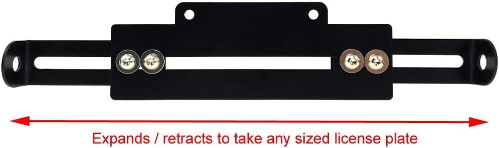 Motorrad Kennzeichenhalter Nummernschild Halter - Schwarz - Verstellbar
