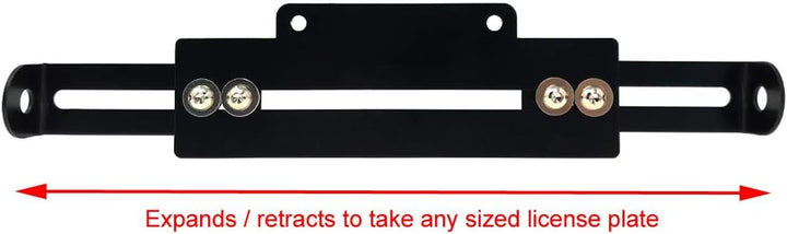 Motorrad Kennzeichenhalter Nummernschild Halter - Schwarz - Verstellbar