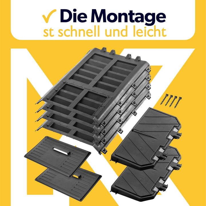 KADAX Komposter, Schwarze Kompostanlage, Schnellkomposter aus Kunststoff, witterungsbeständiger Ther
