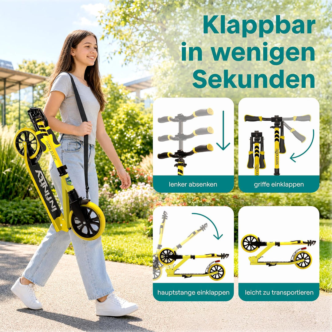 SereneLife Roller für Kinder &amp; Erwachsene, Unisex-Tretroller, Cityroller, klappbar &amp; höhenverstellba