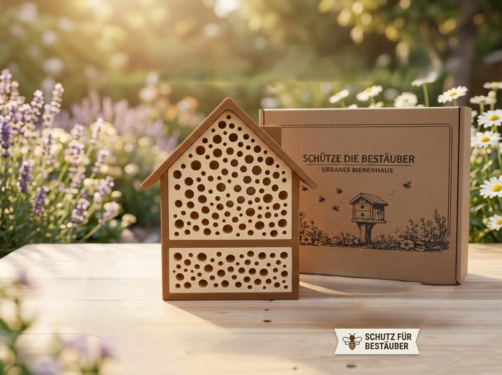 Bienenhotel für Wildbienen - Insektenhotel aus Kunststoff - Nisthilfe für Bienen &amp; Bestäuber - Wette