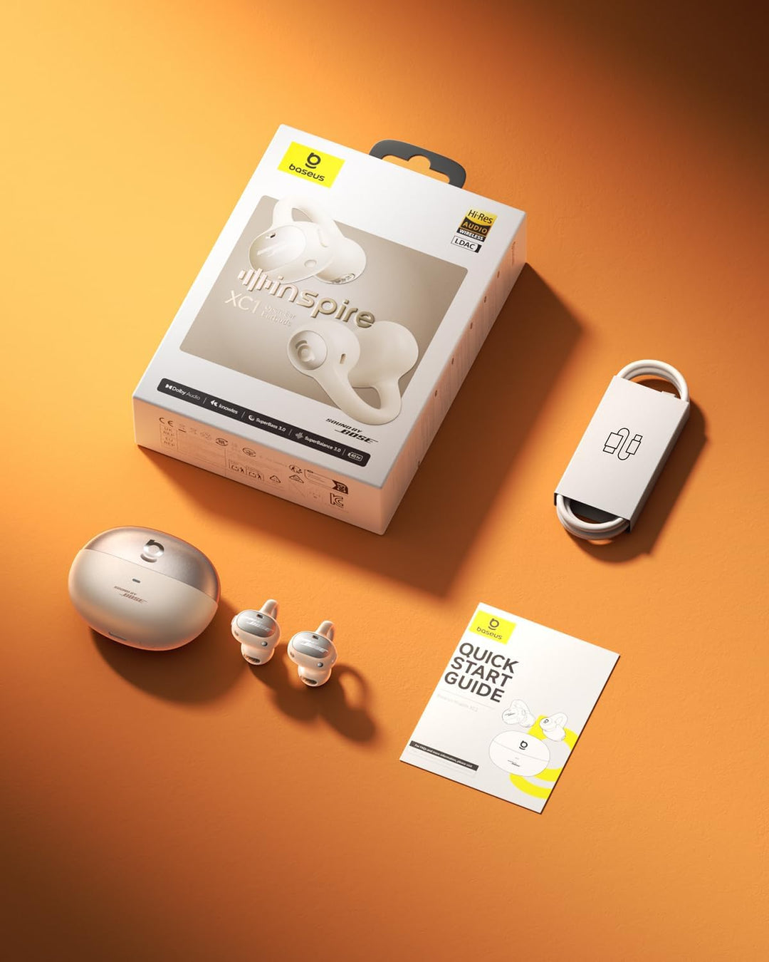 Baseus Inspire XC1 Open-Ear Kopfhörer, Sound by Bose, Cloud-Komfort Open Earbuds mit Dolby Audio | H