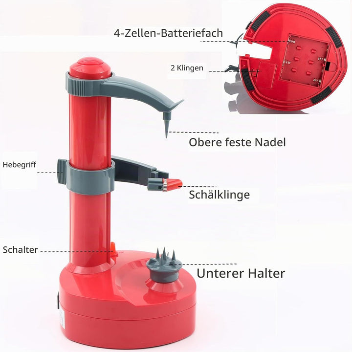 Kartoffelschäler Elektrisch, Apfelschäler Maschine Automatische Drehbare Gemüse Cutter Gemüse Frücht
