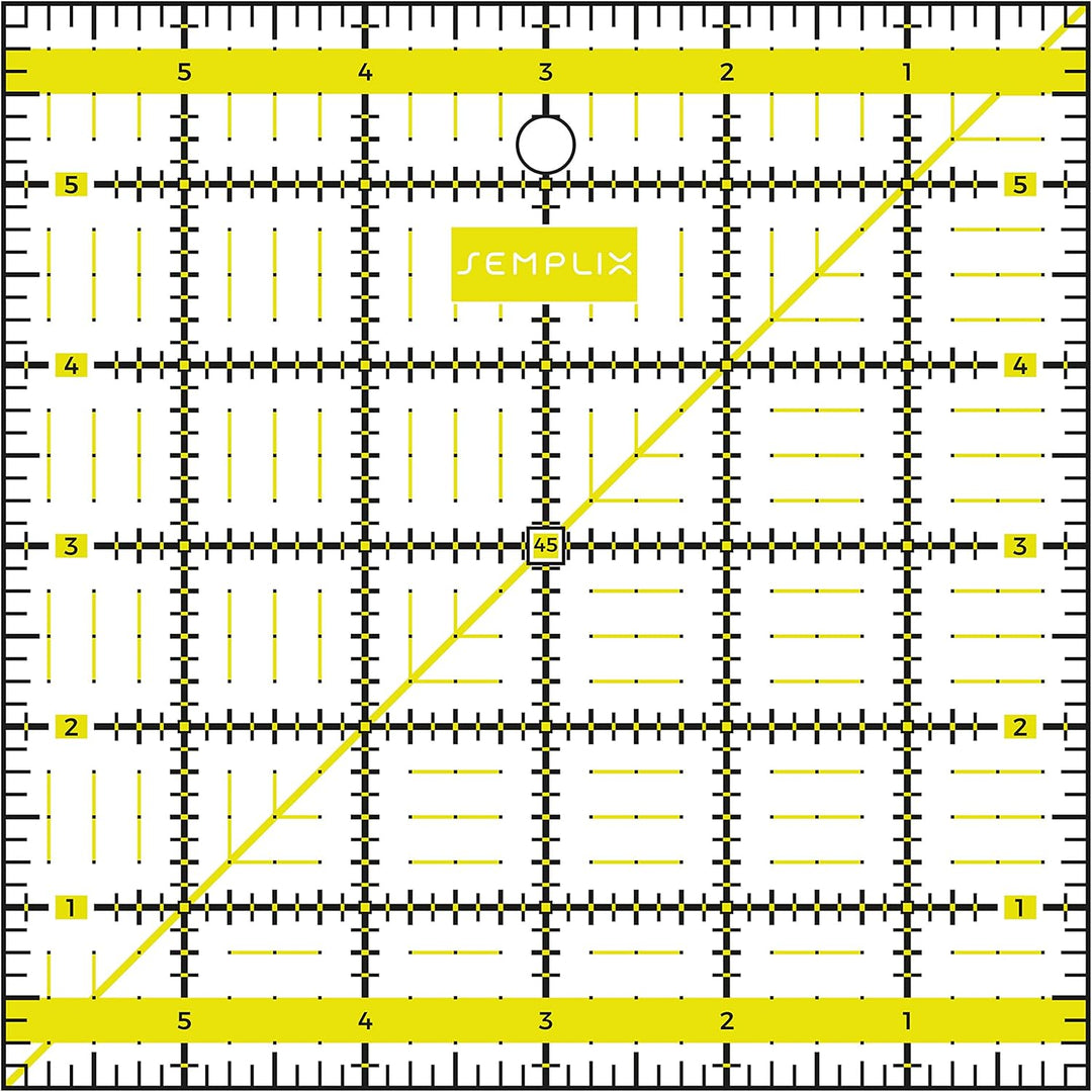 SEMPLIX Patchwork Lineal Set Inch (6x6 inch, 12x6 inch, 24x6,5 inch, 12,5x12,5 inch) (gelb)