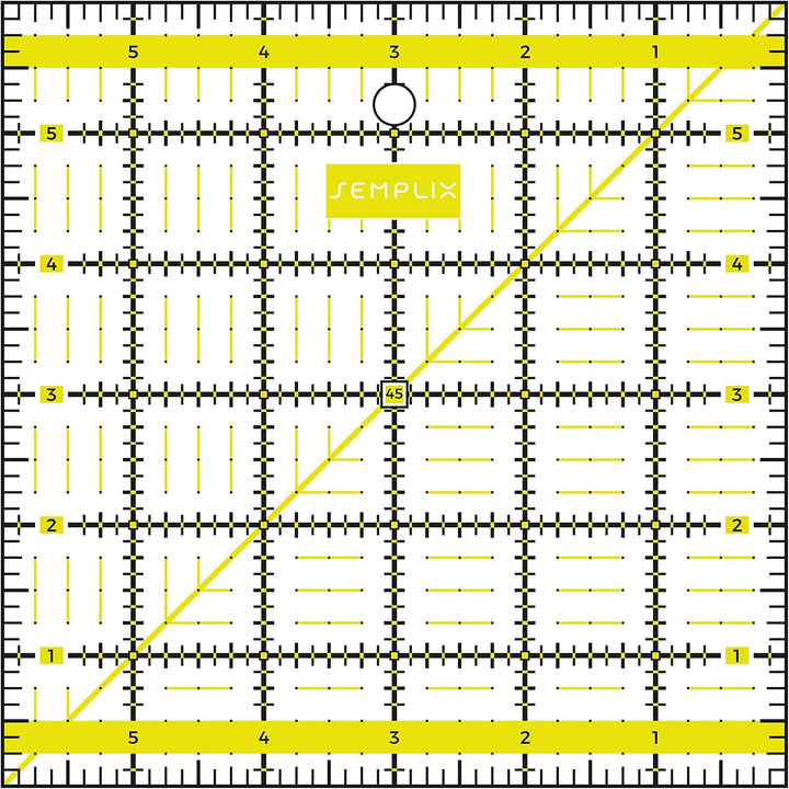 SEMPLIX Patchwork Lineal Set Inch (6x6 inch, 12x6 inch, 24x6,5 inch, 12,5x12,5 inch) (gelb)