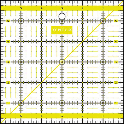 SEMPLIX Patchwork Lineal Set Inch (6x6 inch, 12x6 inch, 24x6,5 inch, 12,5x12,5 inch) (gelb)