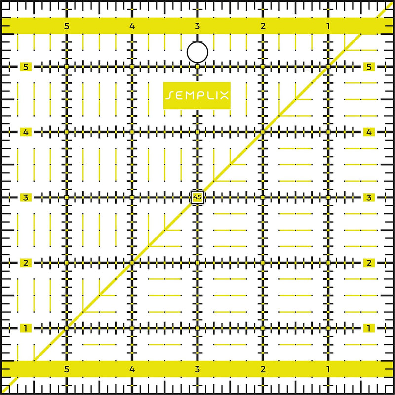 SEMPLIX Patchwork Lineal Set Inch (6x6 inch, 12x6 inch, 24x6,5 inch, 12,5x12,5 inch) (gelb)