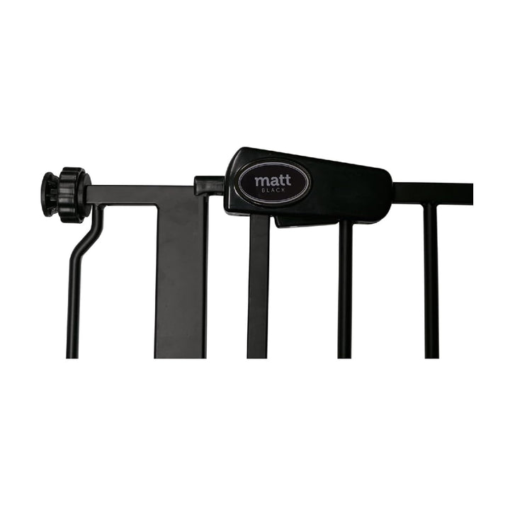 Bettacare Haustiergitter mit verriegelbarer Katzenklappe, 113.8cm - 121.4cm, Schwarz, 104cm in der H