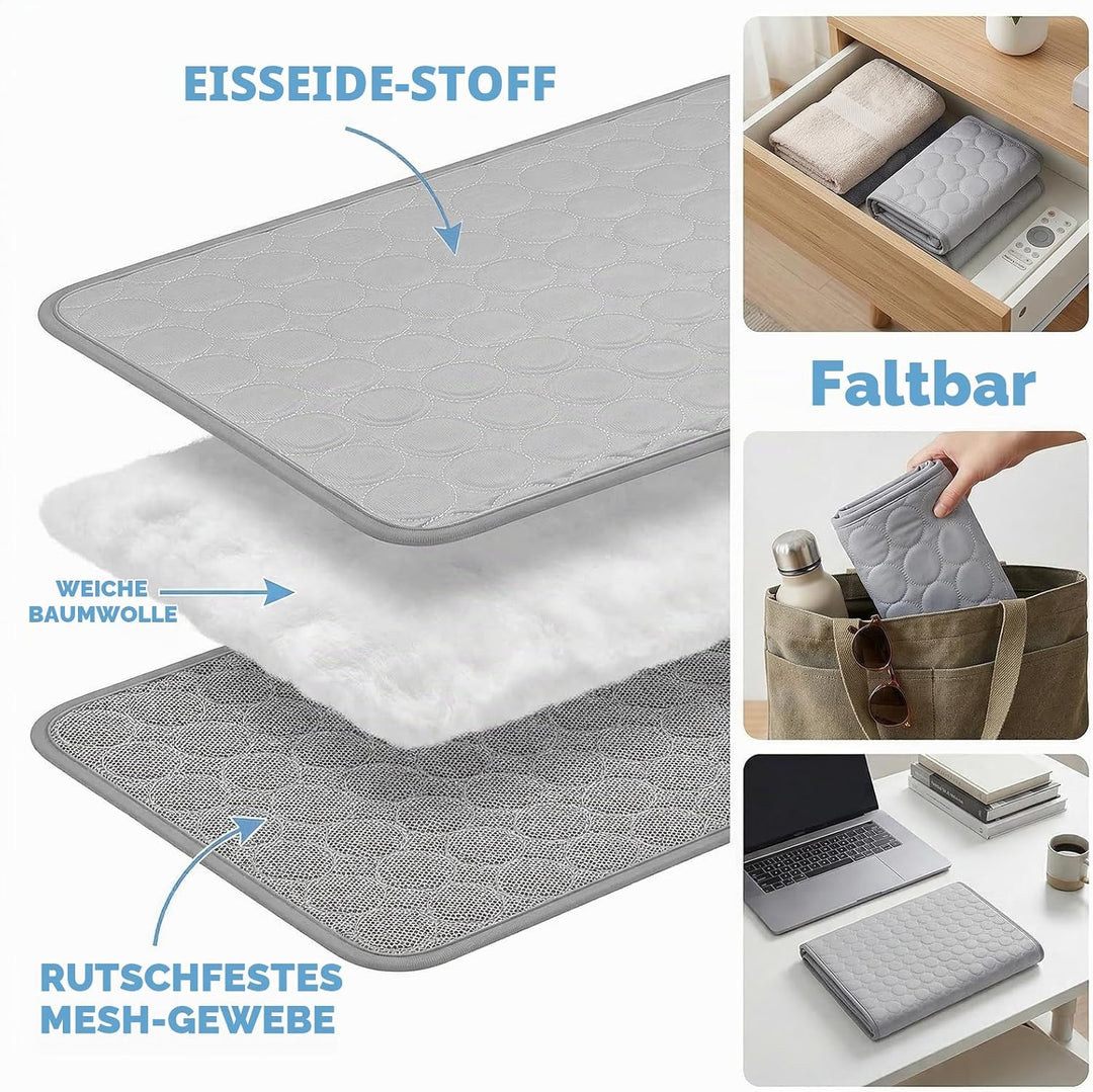 Qoosea Kühlmatte für Hunde Selbstkühlende Hundematte, Komfortabel Pet Cooling Mat Kühldecke Waschbar
