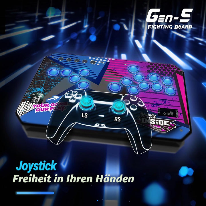 Brook Gaming GEN 5 Wired Fighting Board – Kompatibel mit PS5, PS4, NS, NS2 und PC/Ultra-niedrige Lat
