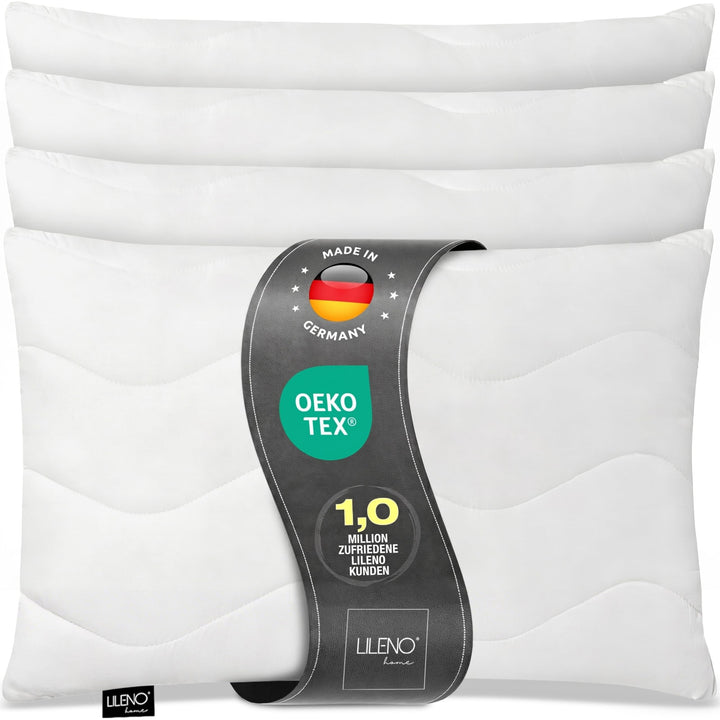 LILENO HOME Kopfkissen 30x40 cm [4er Set] als Kissen-Füllung - Bett oder Deko Kissen mit Reissversch