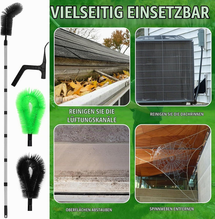 Dachrinnenbürste Dachrinnenreiniger mit Teleskopstiel 390cm Dachrinnen Reinigung Dachrinnenreinigung