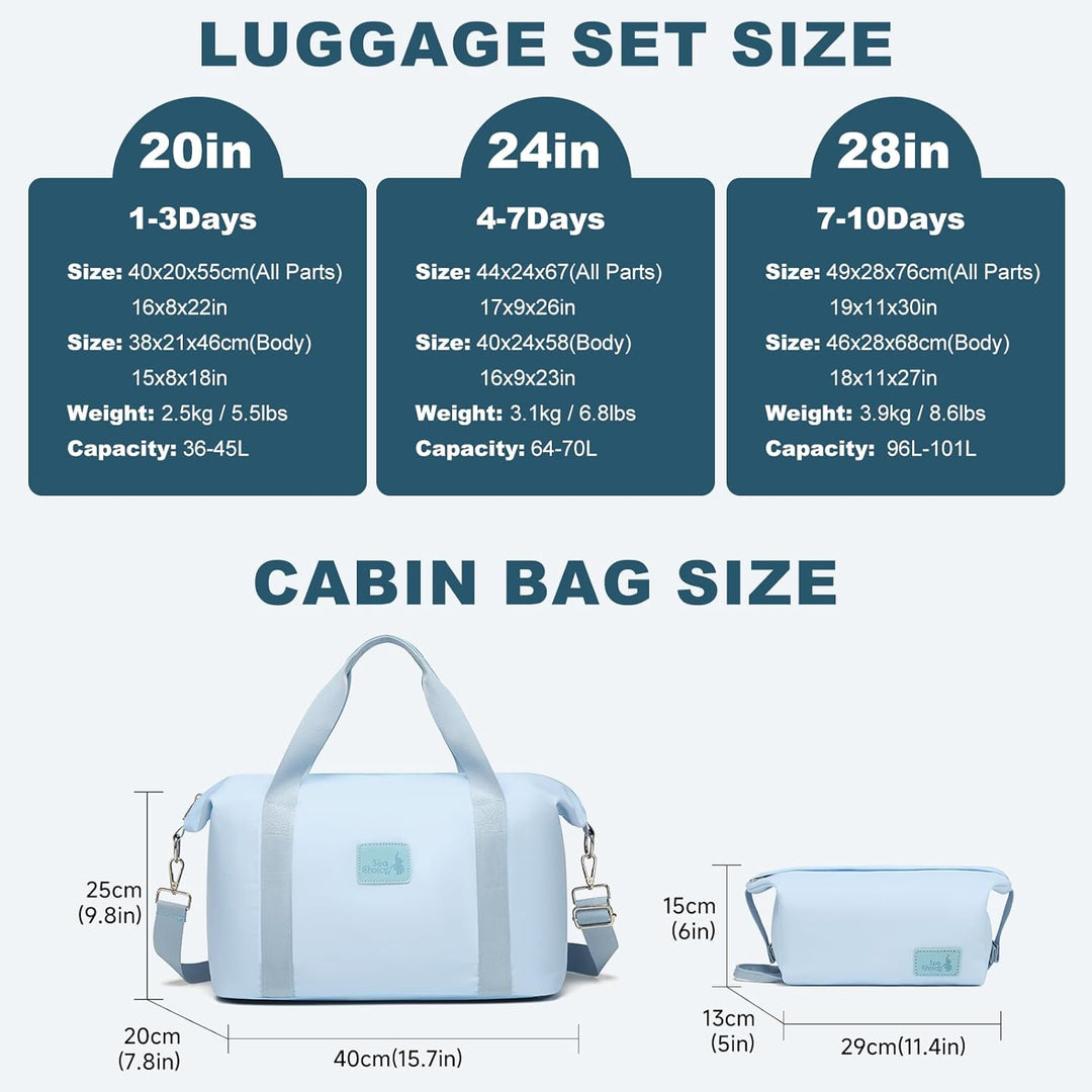 Sea choice Reisekoffer Set 5 Teilig ABS Hartschale Trolley Kofferset Gepäckset Grosse Kapazität Hand