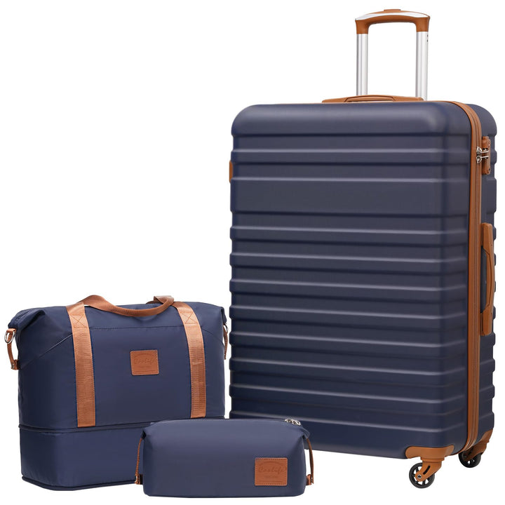 COOLIFE Koffer Trolley Koffer Reisekoffer von ABS Hartschalen Trolley 4 Rollen TSA-Schloss Der Koffe