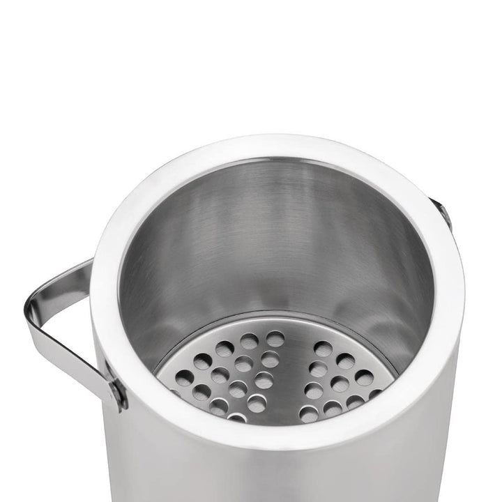 Olympia Eiskübel mit Deckel und Zange, 1,23 Liter, Edelstahl, hochglanzpoliert, Schwenkgriff, integr