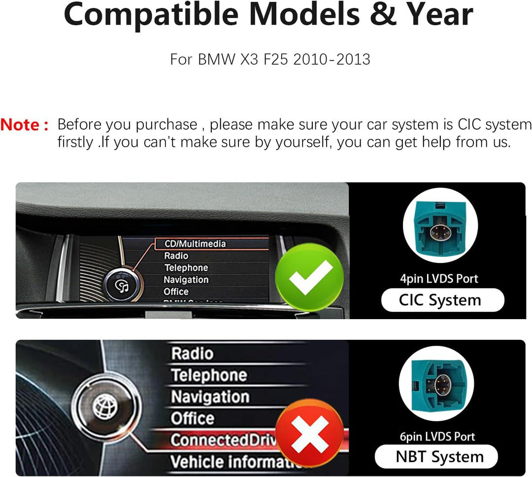 8,9 Zoll 1920 * 720 Auto Stereo für BMW X3 F25 CIC Carplay Android Auto Radio Upgrade Touchscreen DS