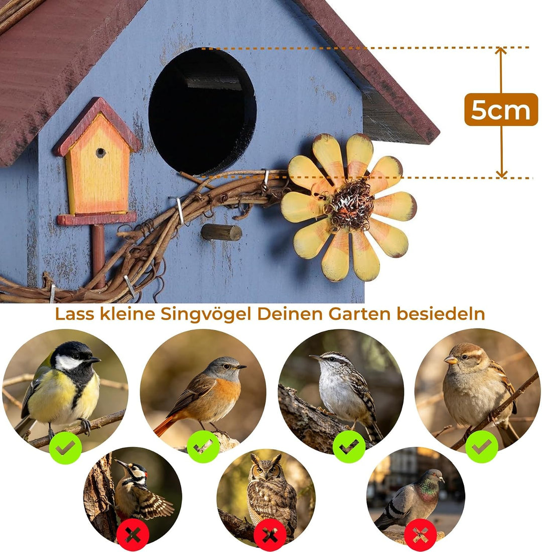 JUJOYBD Deko Vogelhaus zum Aufhängen, Wetterfest Nistkasten für Meisen, Vogelhäuschen fertig montier