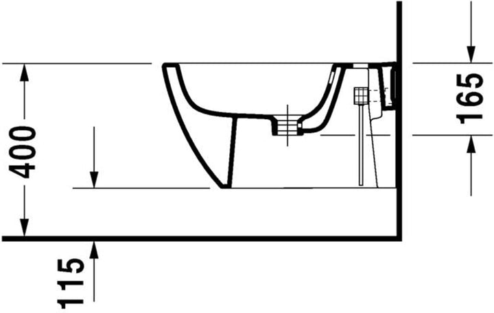 Duravit Happy D.2 Wand Bidet Weiss Hochglanz 540mm
