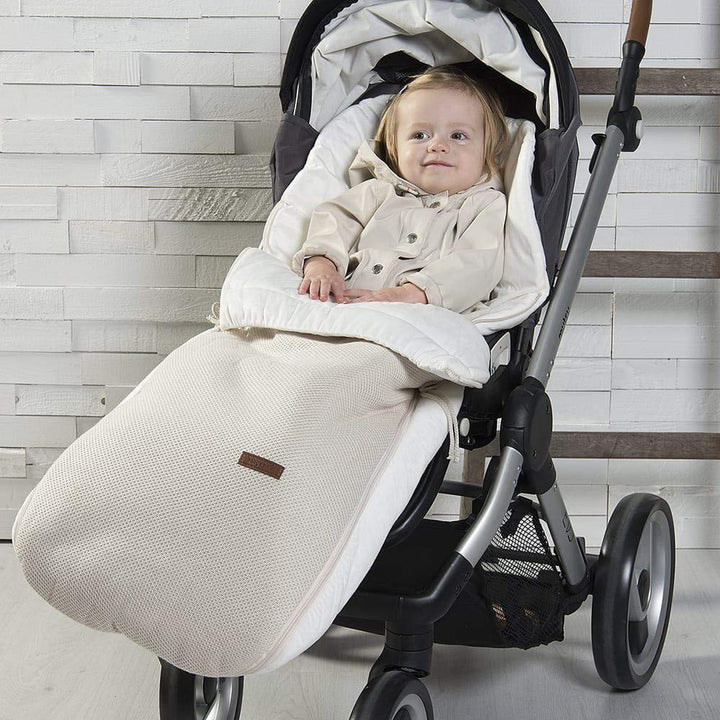 Baby's Only - Gestrickte Buggysack - Gefütterte Fusssack Kinderwagen aus Baumwolle - 98x52 cm - für
