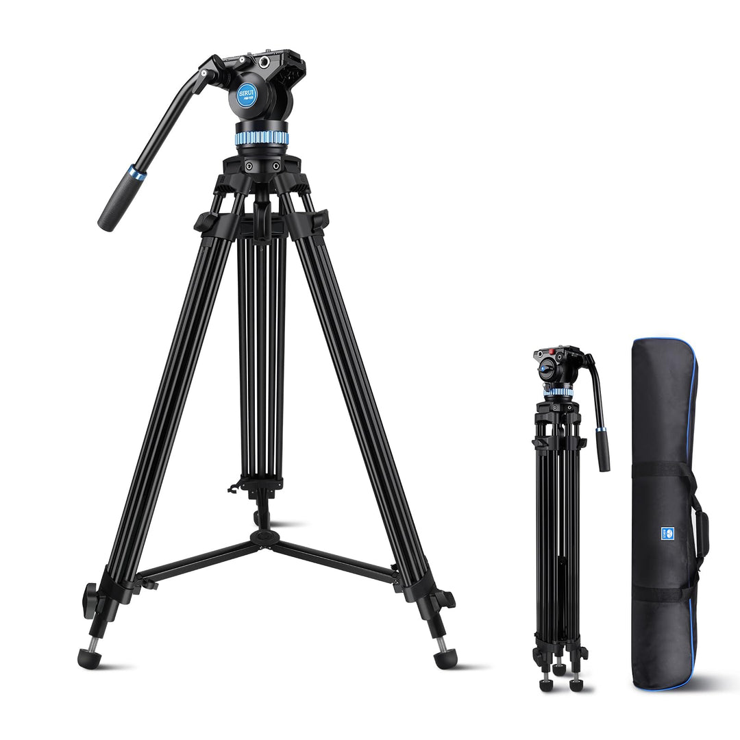 SIRUI AM-15S Aluminium Kamera Video Stativ mit Fluid-Kopf, 155cm professionelles Schwerlast Kamerast