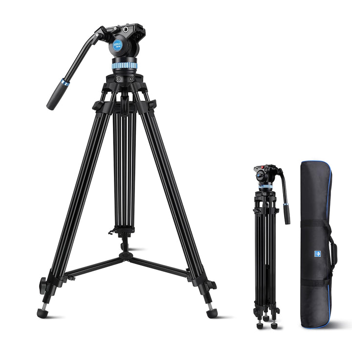 SIRUI AM-15S Aluminium Kamera Video Stativ mit Fluid-Kopf, 155cm professionelles Schwerlast Kamerast