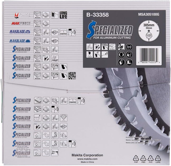 Makita Specialized Saegeblatt, 305 x 30 mm, 100Z, B-33358