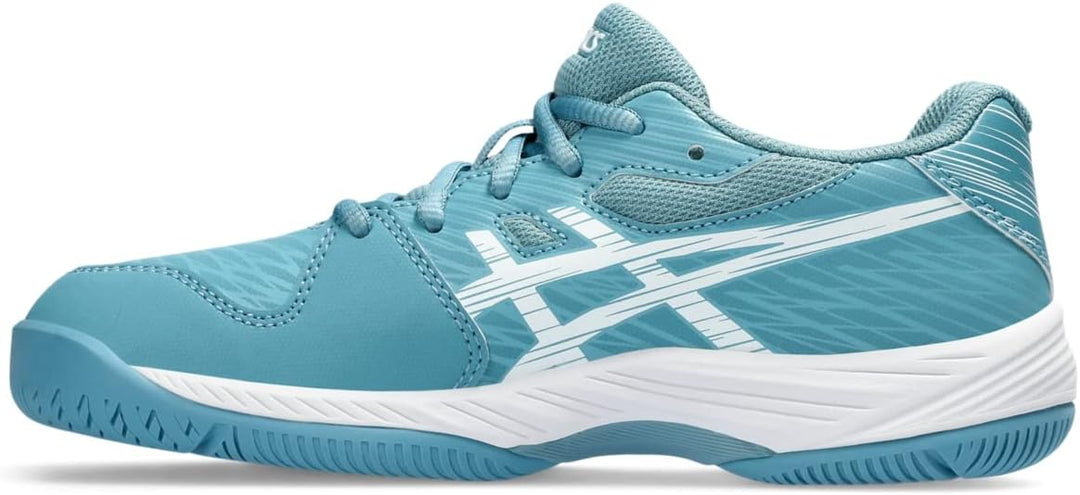 ASICS Jungen Gel-Game 9 Gs Clay/Oc Sneaker 34.5 EU Gris Blue White, 34.5 EU Gris Blue White