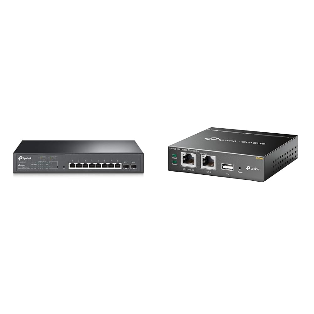 TP-Link TL-SG2210MP 8 Port Gigabit Smart PoE Switch mit 2 SFP-Slots & OC200 Omada Hybrid PoE Hardwar