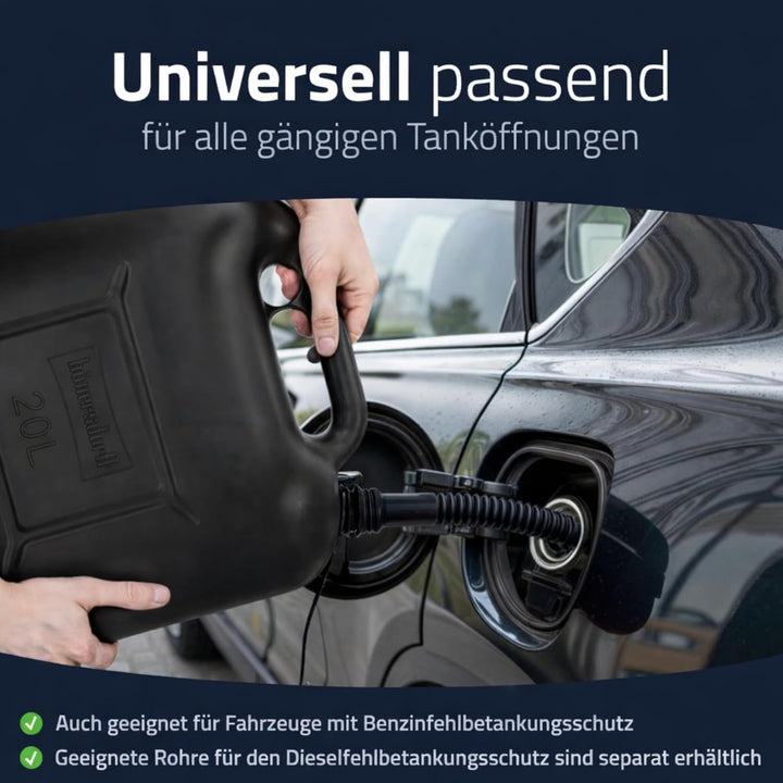 hünersdorff Kraftstoff-Kanister STANDARD 20l für Benzin, Diesel und andere Gefahrgüter, UN-Zulassung