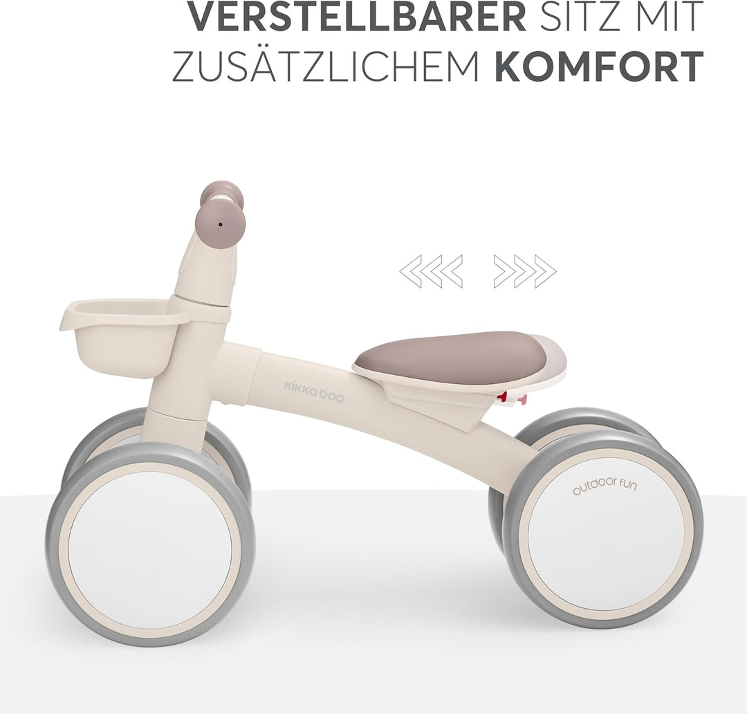 KikkaBoo ZIPI Fahrrad Ohne Pedale, Laufrad mit Korb, Einstellbar, Kinderspielzeug, Baby-Geschenk Bei