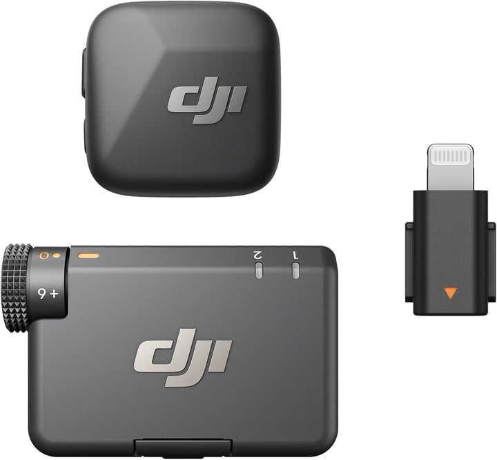 DJI Mic Mini (1 Sender + 1 Empfänger) mit Mic Mini Handy-Adapter (Lightning), Ultraleicht, Detailrei