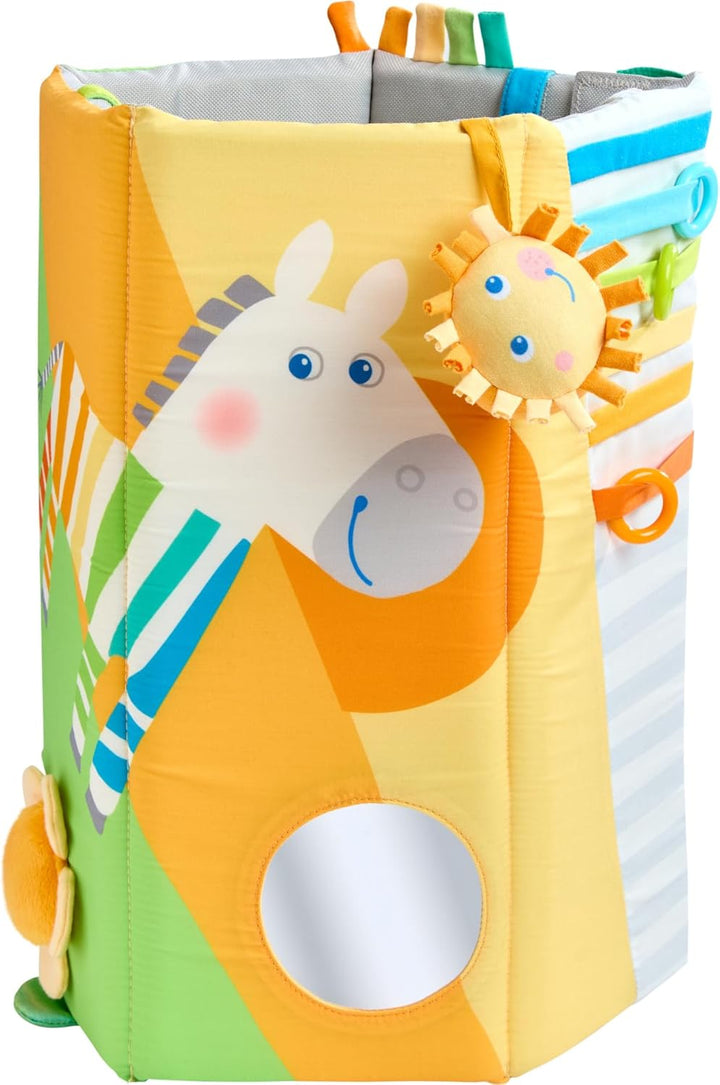 HABA Baby Entdeckerrolle Zebra – Erstes Baby-Spielzeug 4-in-1 Multitalent ab 6 Monaten mit spannende