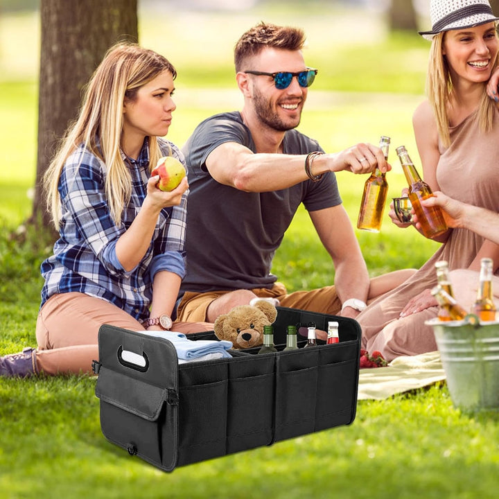 Oxford Cloth Vehicle Storage Bag with Handle, Sturdy Trunk Storages Organizer, Folding Vehicle Trunk