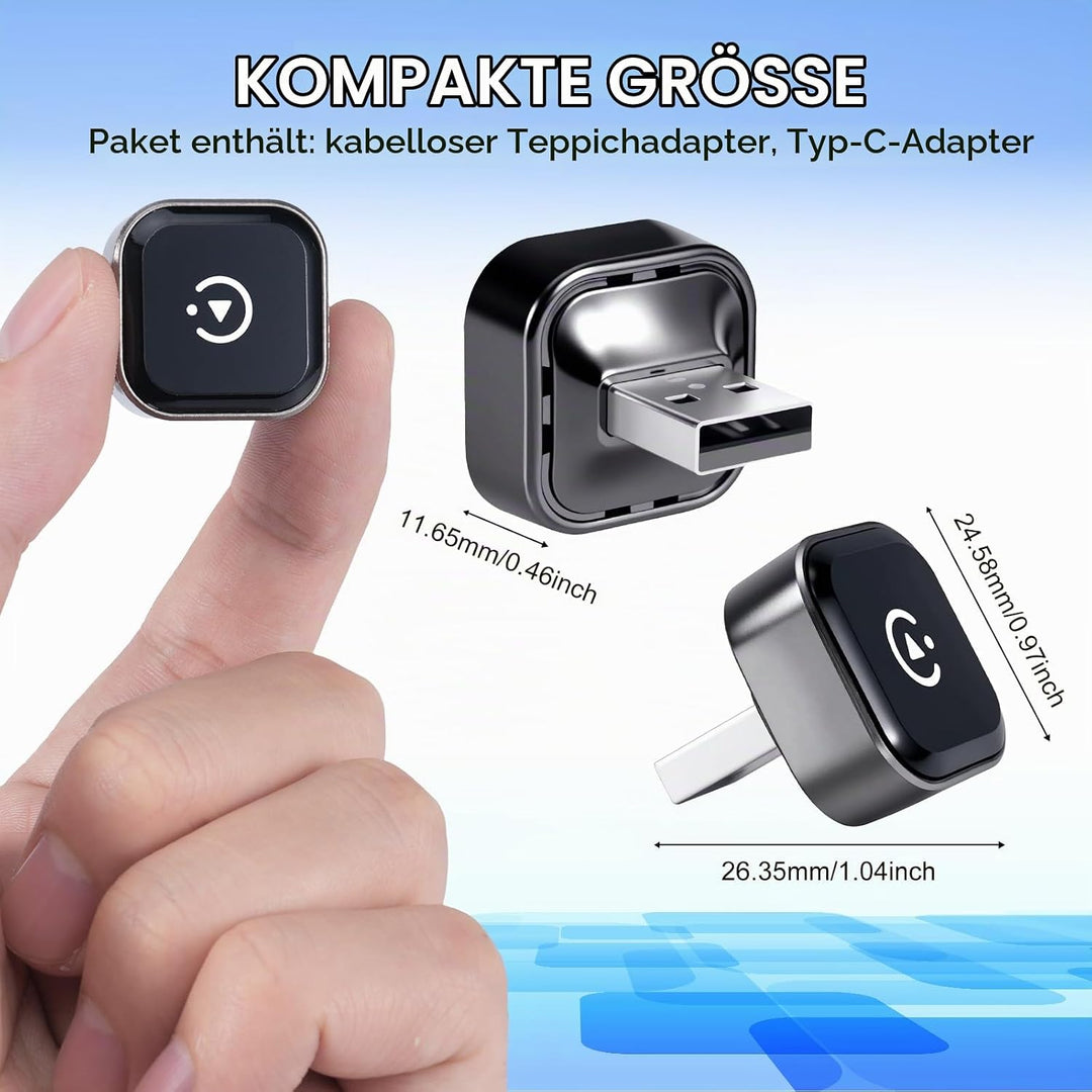 Mini USB Wireless CarPlay Adapter for iPhone &amp; Wireless Android Auto 2-in-1 Adapter | Convert Wired